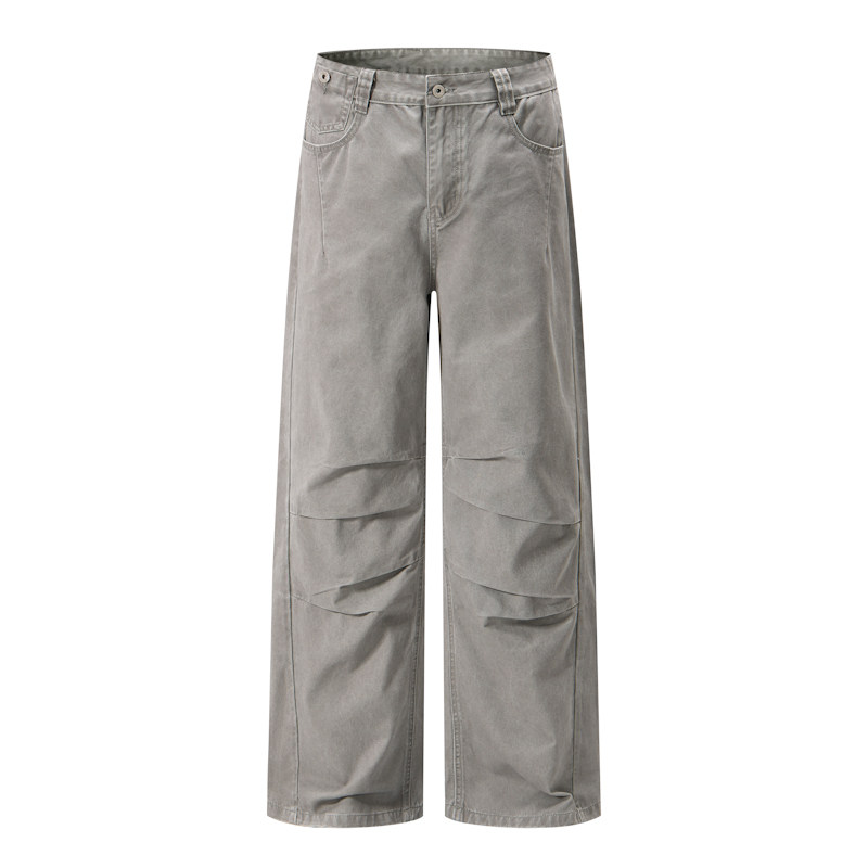 Vintage Fashion Style Men - Autumn Men Vintage Washed Pleated Cargo