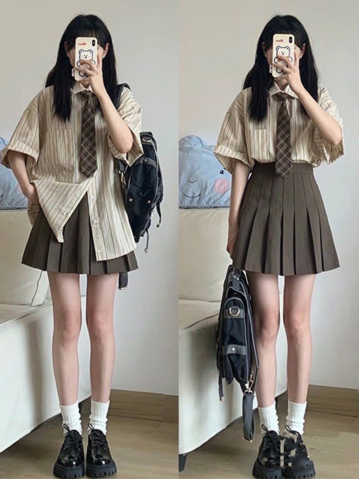 Vintage Fashion Years - Chic Striped Shirt Women's Miniature Professional
