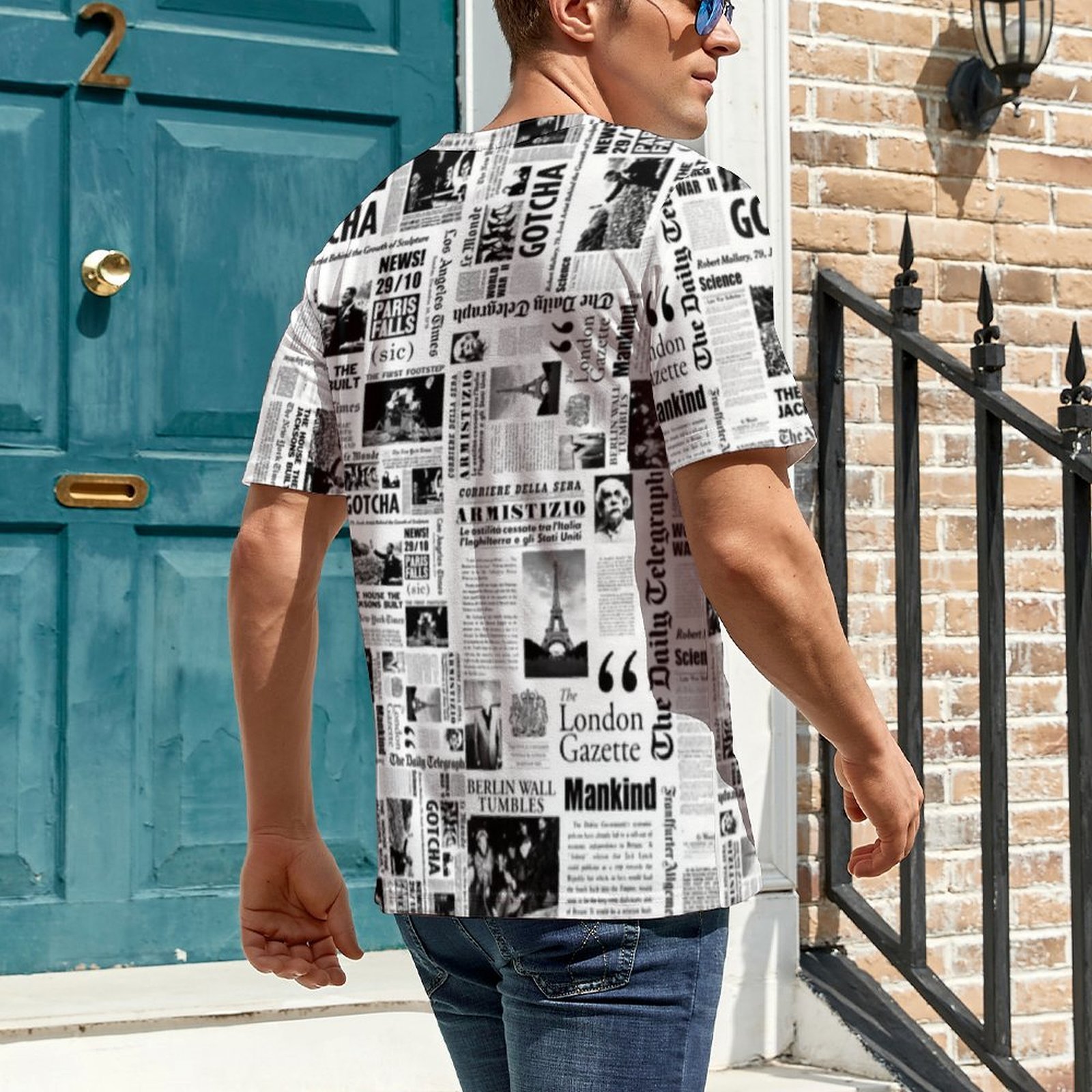 Men Vintage Newspaper T Shirt  - Vintage Fashion Newspaper review and price