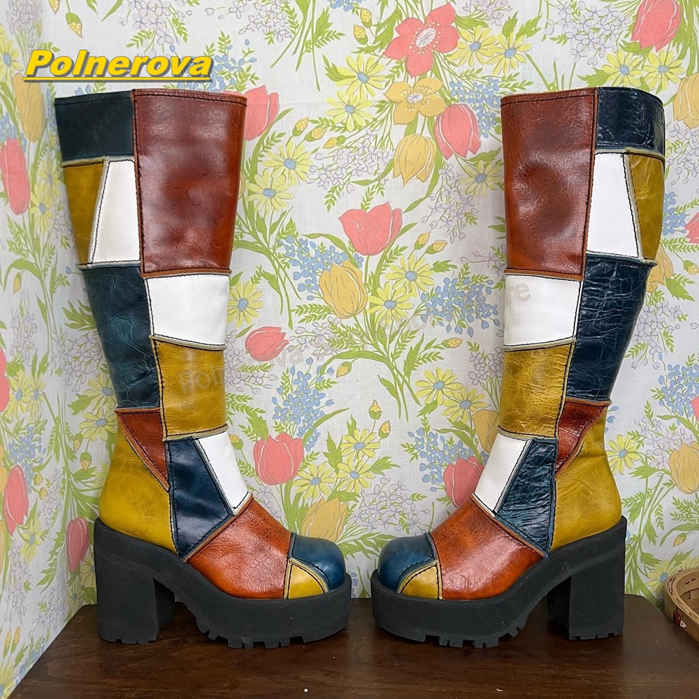 Women Retro Patchwork Leather  - Vintage Fashion Y2K review and price
