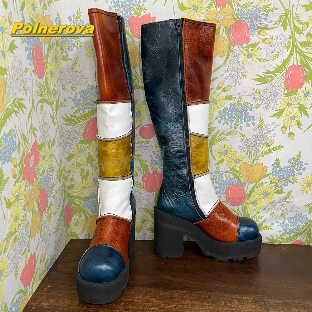Women Retro Patchwork Leather  - Vintage Fashion Y2K review and price