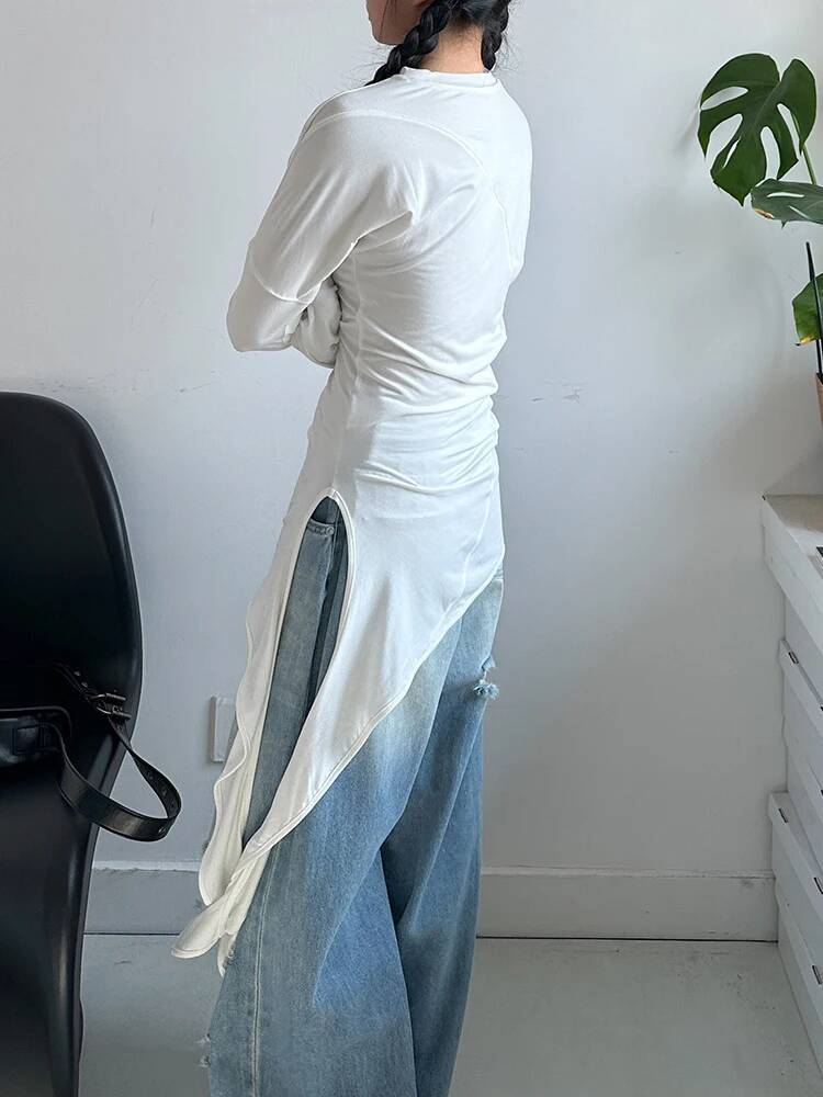Hem Women White Irregular Eleg - Vintage Fashion Build review and price