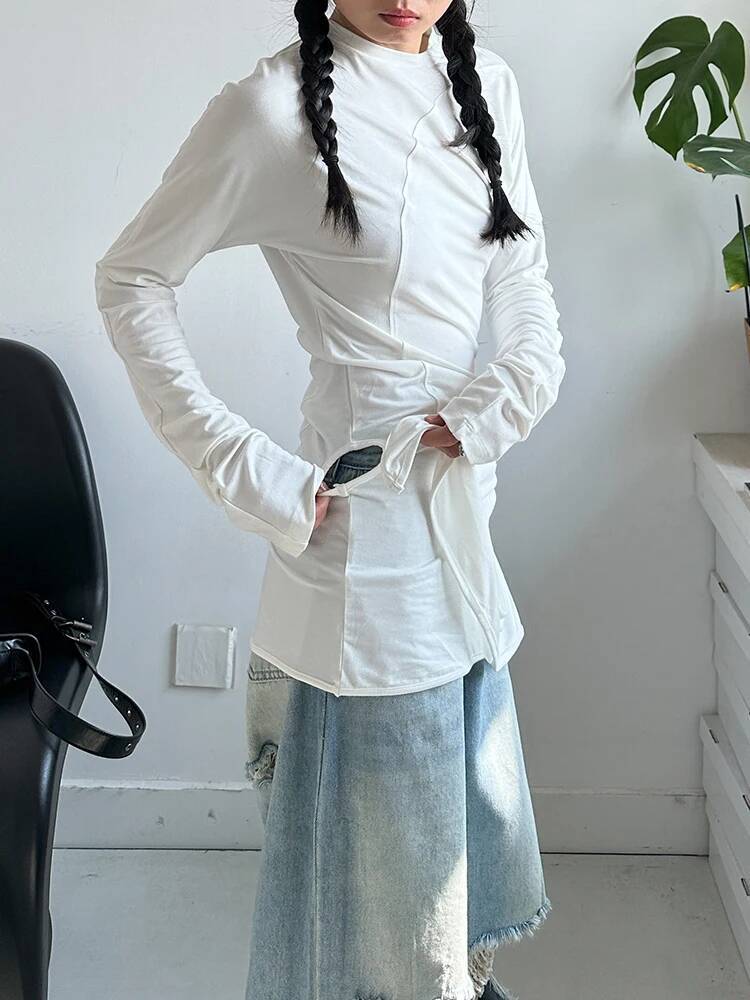 Hem Women White Irregular Eleg - Vintage Fashion Build review and price
