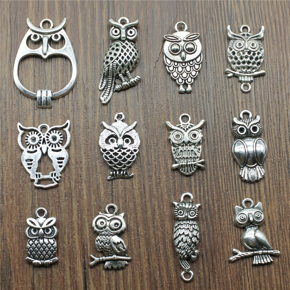 10pcs Charms Owl Antique Silve - Vintage Fashion Theme review and price