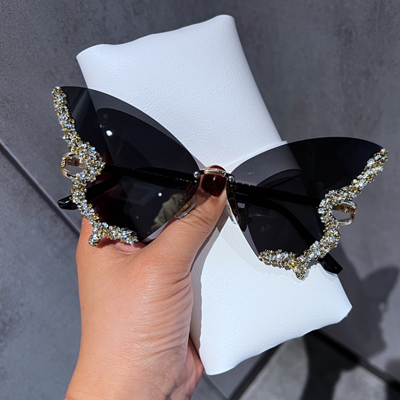 Luxury Diamond Butterfly Sungl - Vintage Fashion Y2K review and price