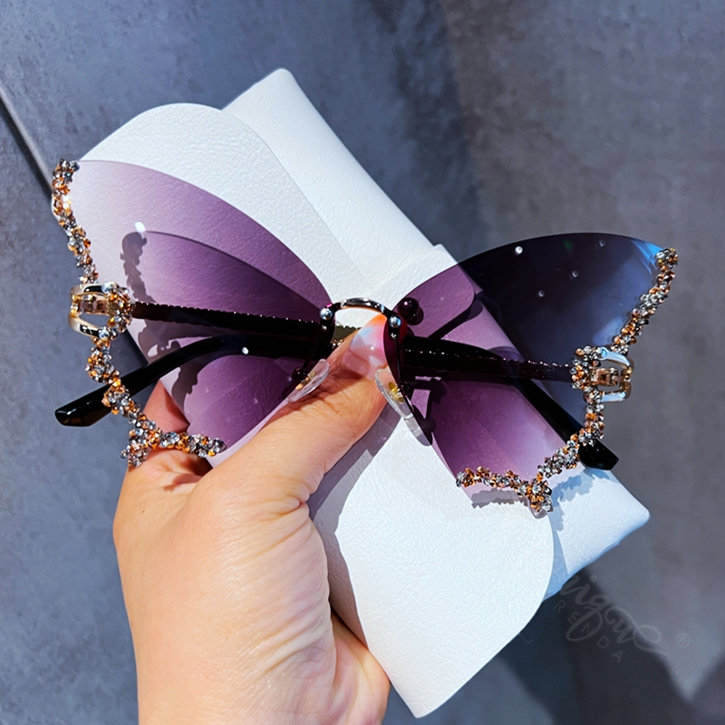 Luxury Diamond Butterfly Sungl - Vintage Fashion Y2K review and price