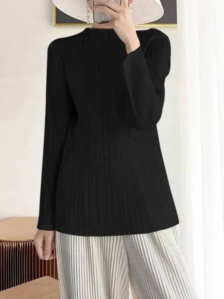 Fashion Solid Color Folds T Sh - Vintage Fashion Build review and price
