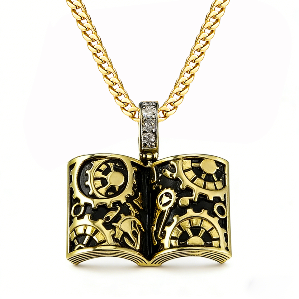 VANAXIN Punk Retro Book Pendan - Vintage Fashion Library review and price