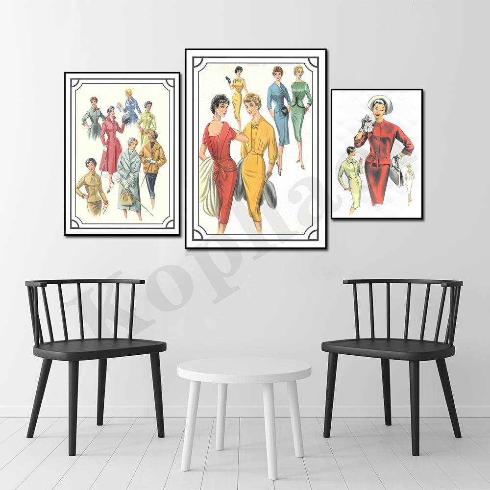 1959 Women's Fashion Sketch Ma - Vintage Fashion Magazine Covers review and price