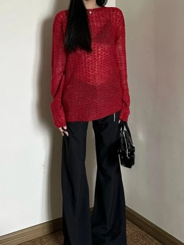 Y2K See-Through Knitted Women' - Vintage Fashion Y2K review and price