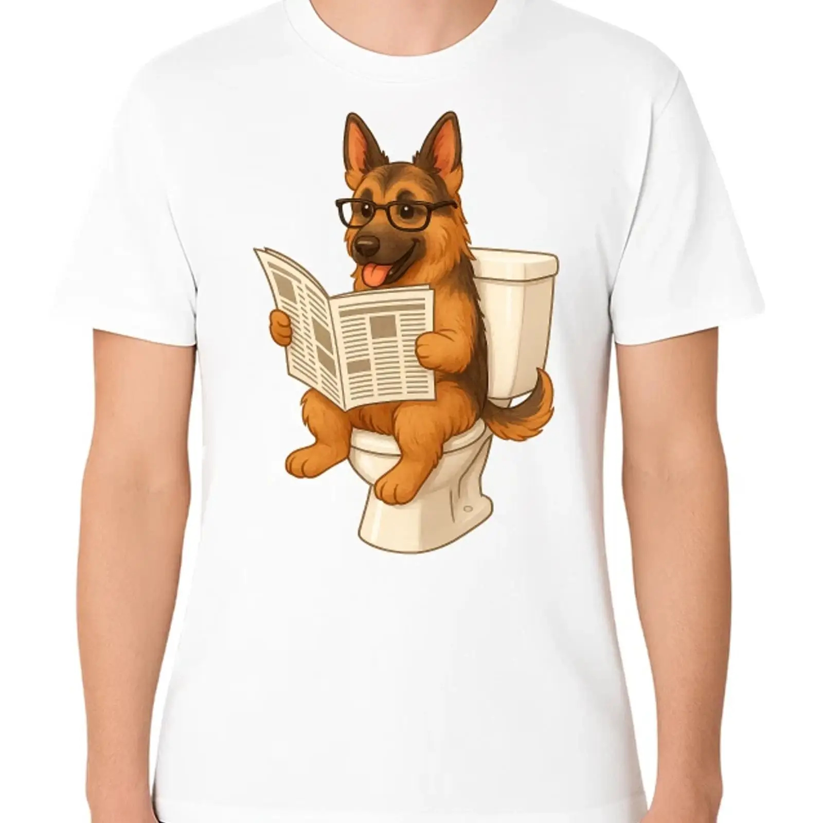 German Shepherd Dog Reading Ne - Vintage Fashion Newspaper review and price